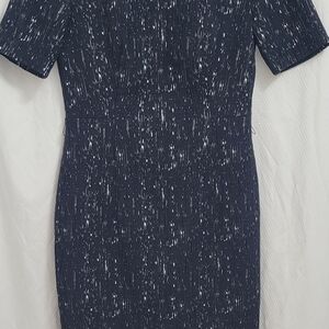 Boss Navy and White Long Sleeve Dress